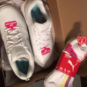 Brand New Mystic Sketchers and New Puma Socks
